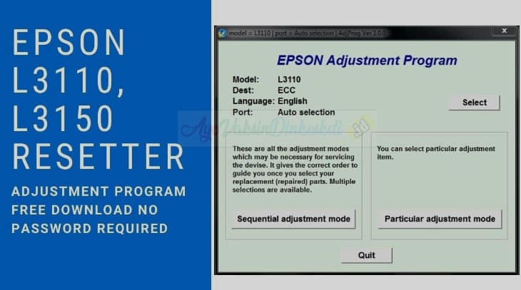 Resetter Epson L Gratis Tanpa Password Online Offline