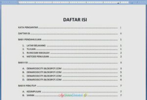 Contoh Daftar Isi Makalah Yang Benar & Singkat (File Word)