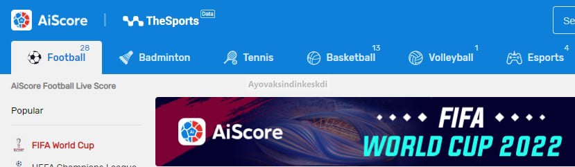 AiScore Apk - Sports Live Streaming Terlengkap (No VPN)