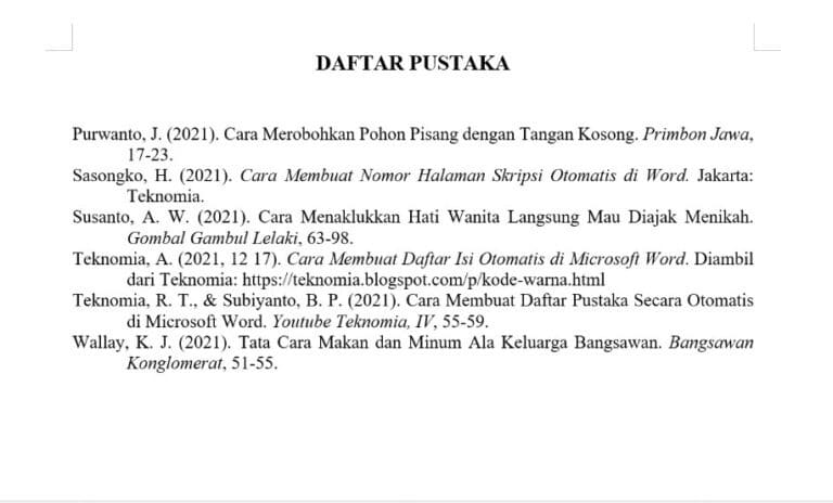 Cara Menulis Daftar Pustaka Dari Jurnal Di Word Yang Benar!